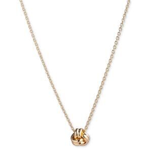 Lauren Ralph Lauren Gold-Tone Knot Pendant Necklace, 16" NEW